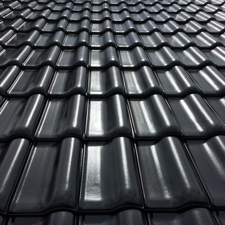 Schwarze Dachziegel