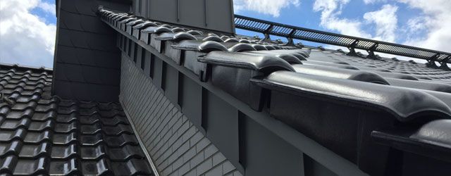 Schwarzes, saniertes Dach