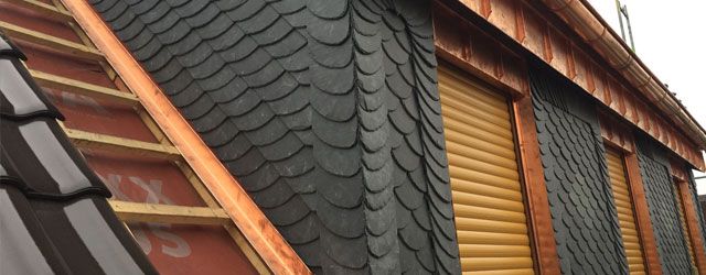 Gaubenbekleidung mit Schieferziegeln
